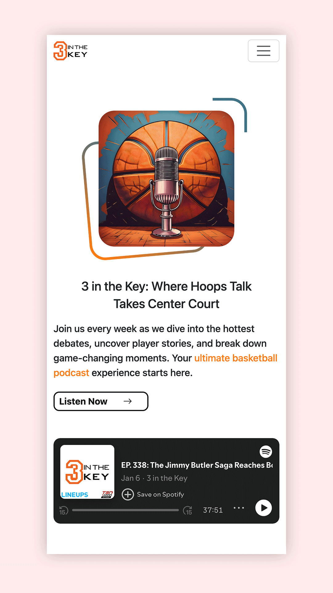 3 In The Key mobile page