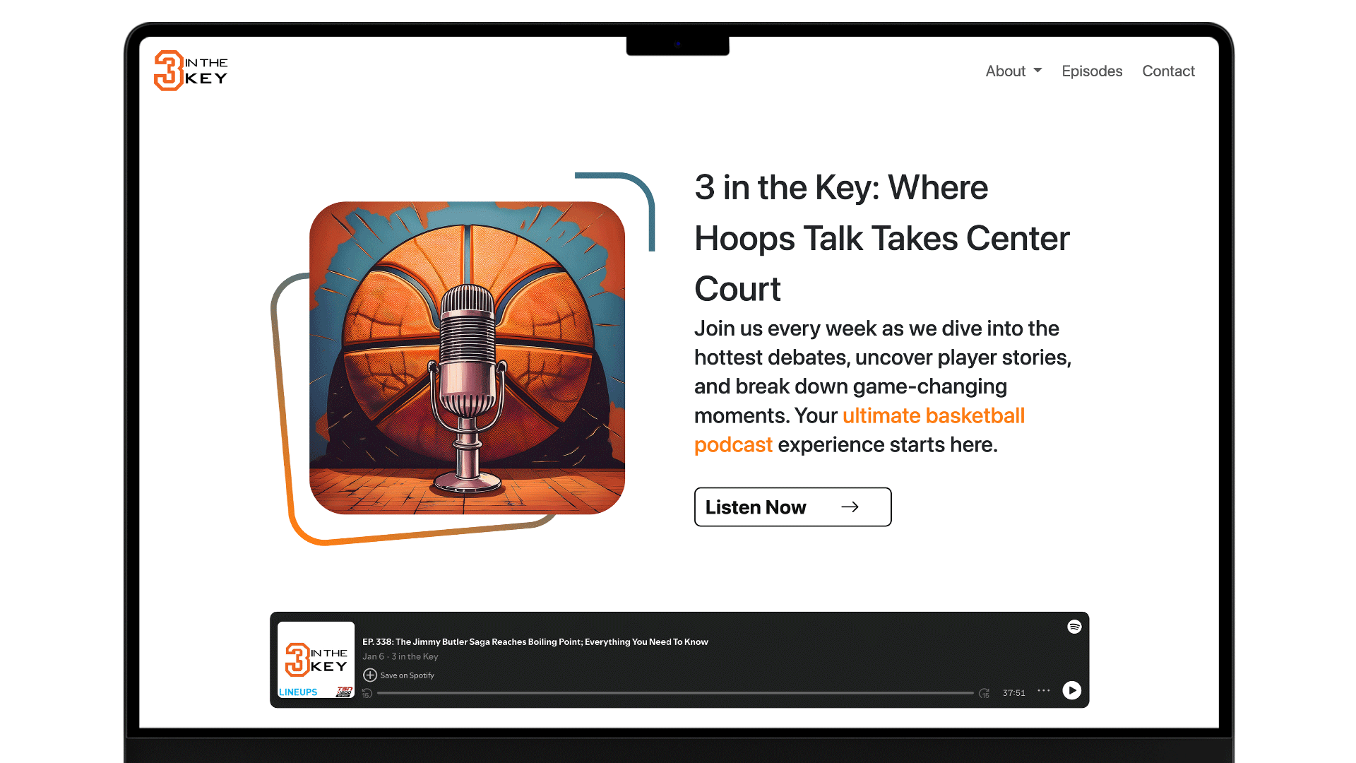 3 In The Key desktop homepage