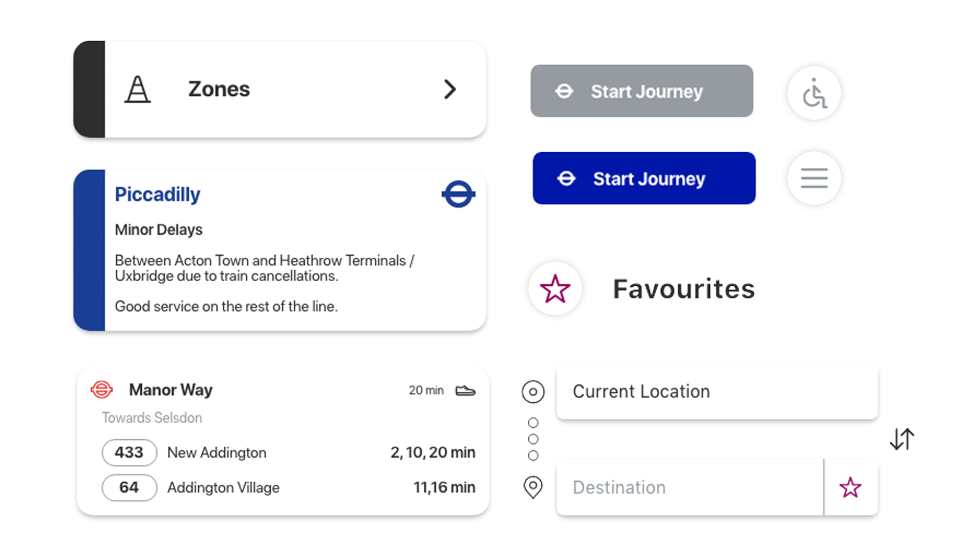 TFL Go App, components